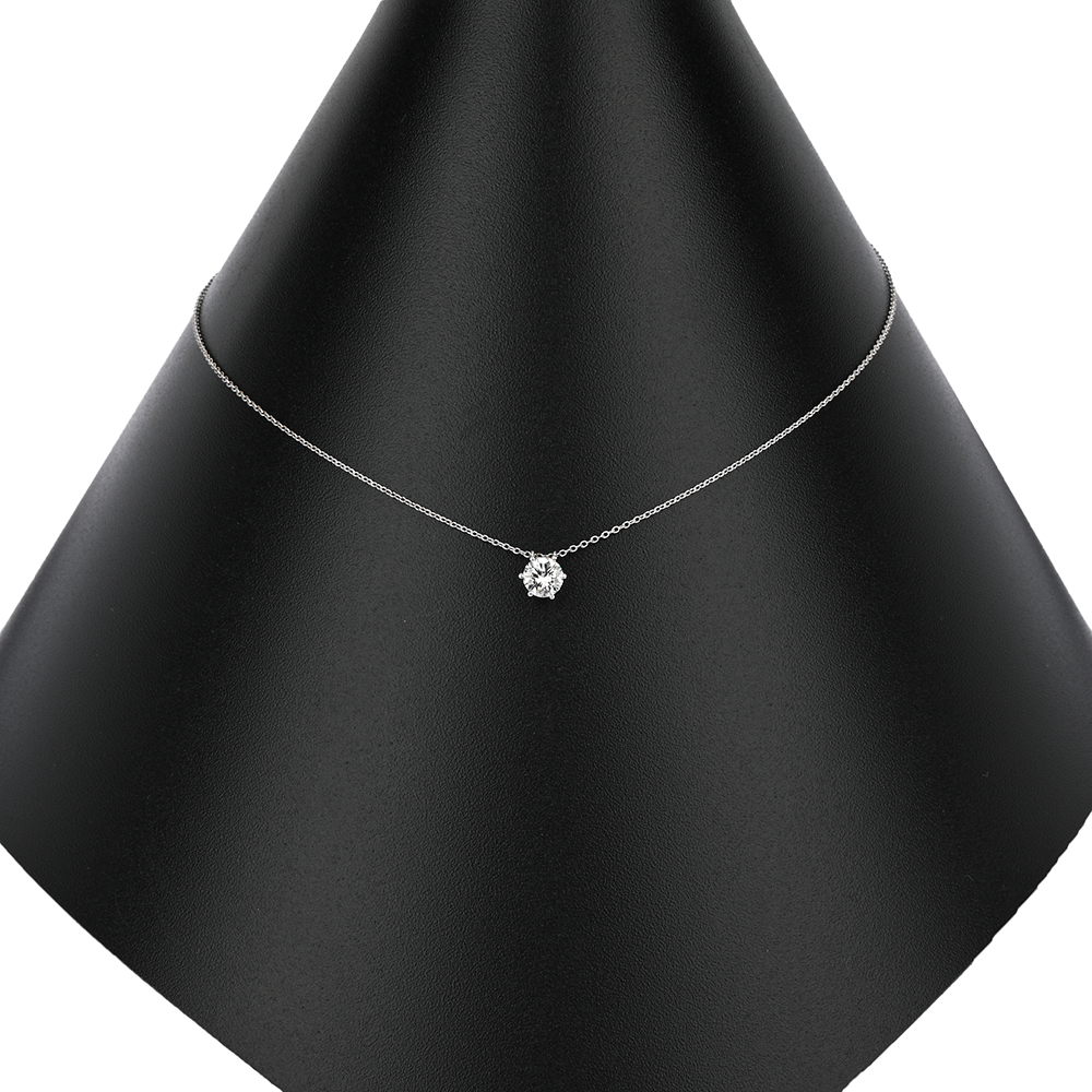 Collier, Brillant ca. 0,52 ct, WG585 (ungepunzt) ca. 2,0 g, Länge ca. 42,5 cm