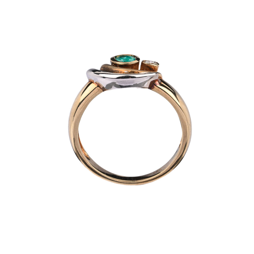 Ring, Paraibaturmalin (Brasilien) ca. 0,44 ct, Brillant ca. 0,07 ct, BiC585, ca. 5,4 g, Ringweite 56