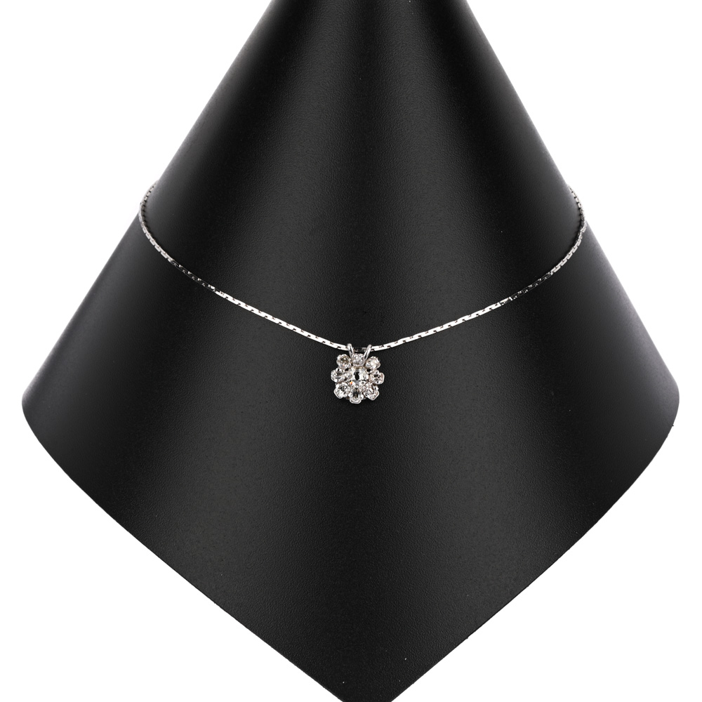 Halskette mit Anhänger, 9 Altschliff-Diamanten, WG750 ca. 5,1 g