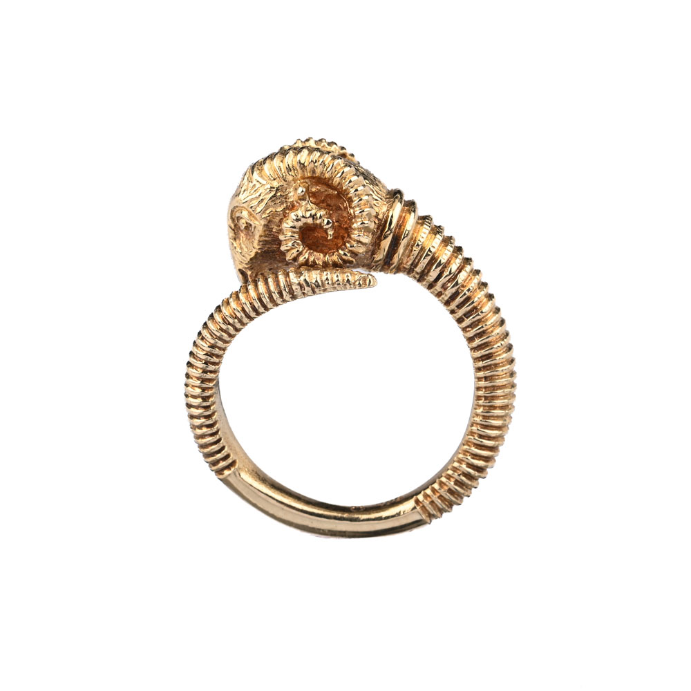 Ring "Bock", G585 ca. 8,6 g, Ringweite 51 Ring "Bock", G585 ca. 8,6 g, Ringweite 51
