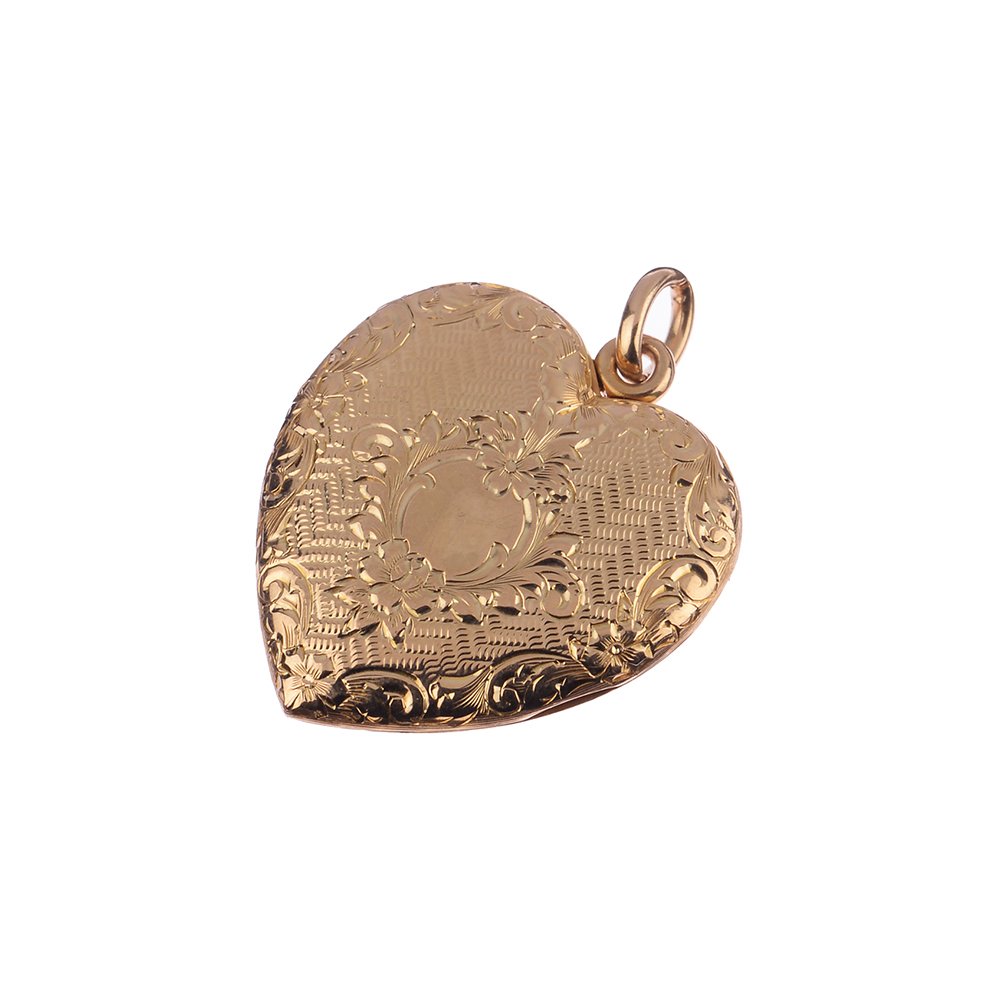 Medaillon-Anhänger "Herz", G585 ca. 8,7 g, Höhe ca. 3,5 cm