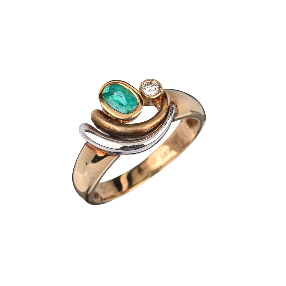 Ring, Paraibaturmalin (Brasilien) ca. 0,44 ct, Brillant ca. 0,07 ct, BiC585, ca. 5,4 g, Ringweite 56