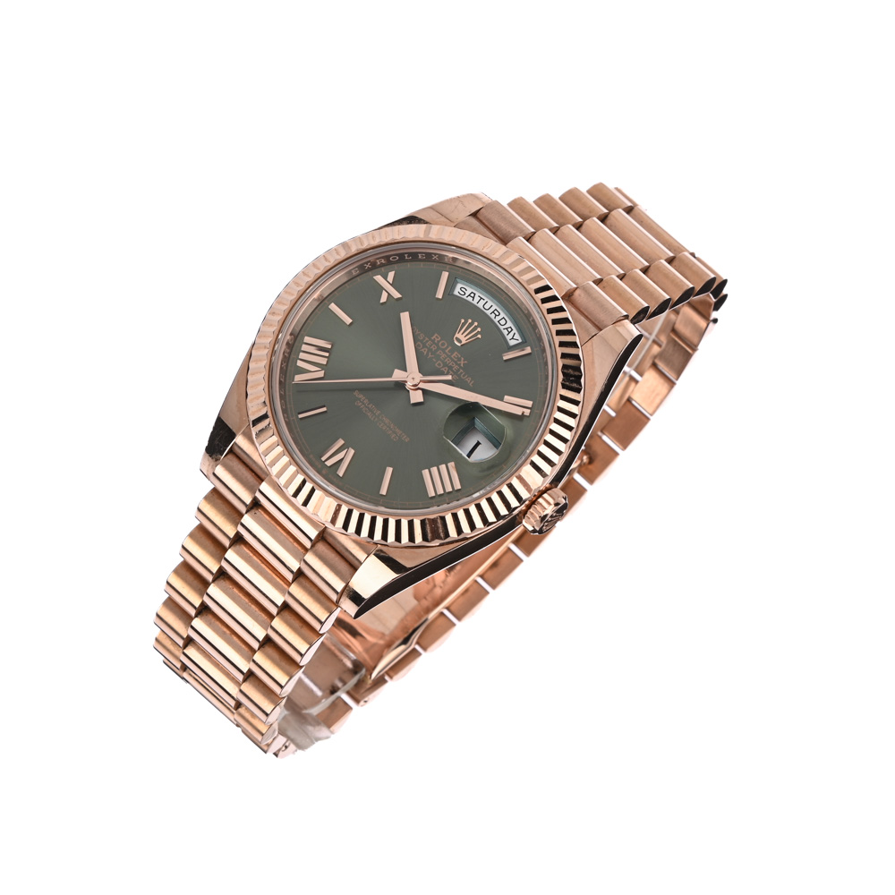 1 Rolex Day-Date 40 Everose, olivgr. Ziffernbl., Ref: 228235 1 Rolex Day-Date 40 Everose, olivgr. Ziffernbl., Ref: 228235