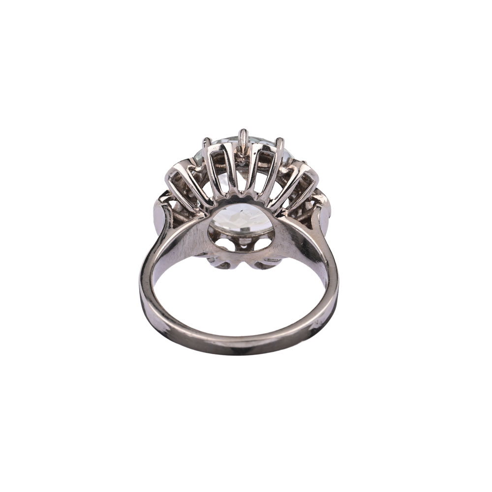 Ring, Aquamarin ca. 4,2 ct, WG585 ca. 7,0 g, Ringweite 53 Ring, Aquamarin ca. 4,2 ct, WG585 ca. 7,0 g, Ringweite 53