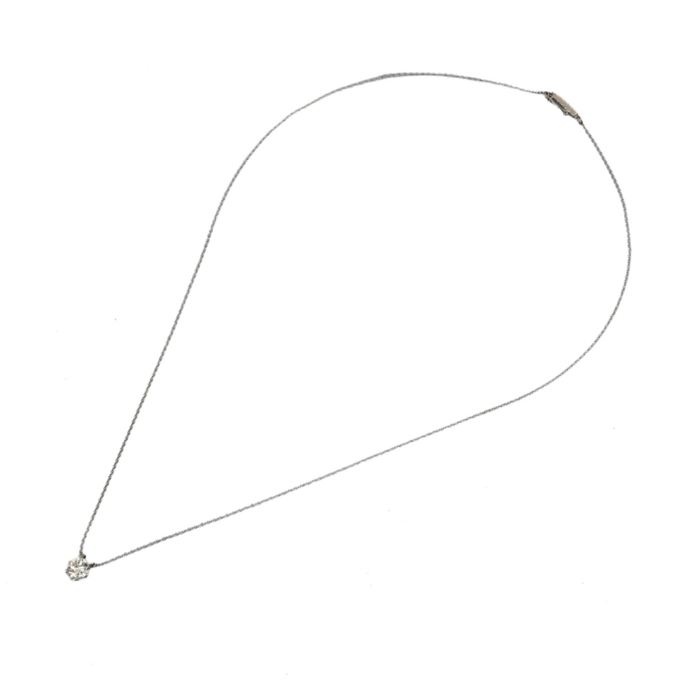Collier, Brillant ca. 0,52 ct, WG585 (ungepunzt) ca. 2,0 g, Länge ca. 42,5 cm