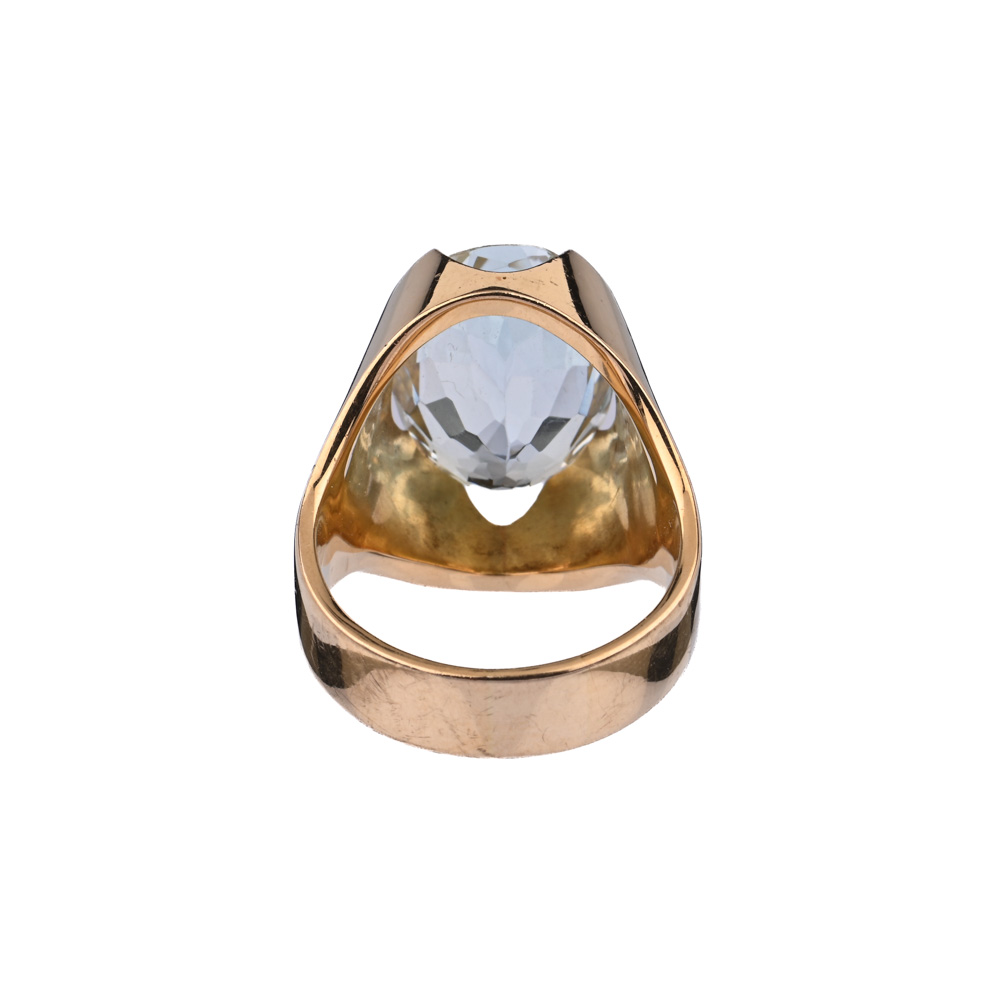 Ring, Aquamarin, G750 ca. 15,0 g, Ringweite 54