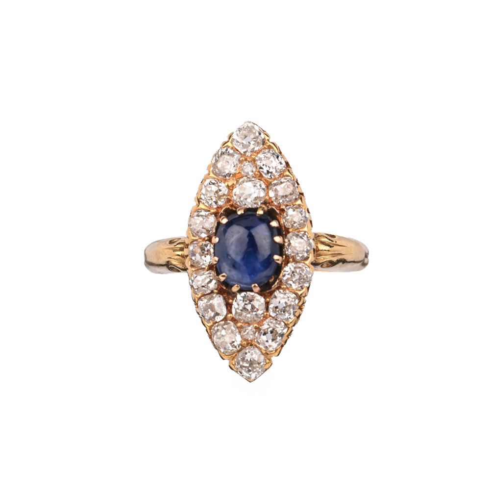 Ring, ca. 0,92 ct, 20 Diamanten ca. 1,80 ct, G750 ca. 6,4 g, Ringweite 54