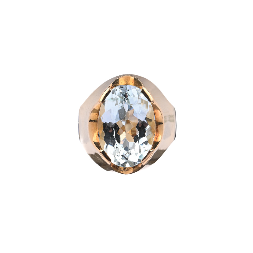 Ring, Aquamarin, G750 ca. 15,0 g, Ringweite 54