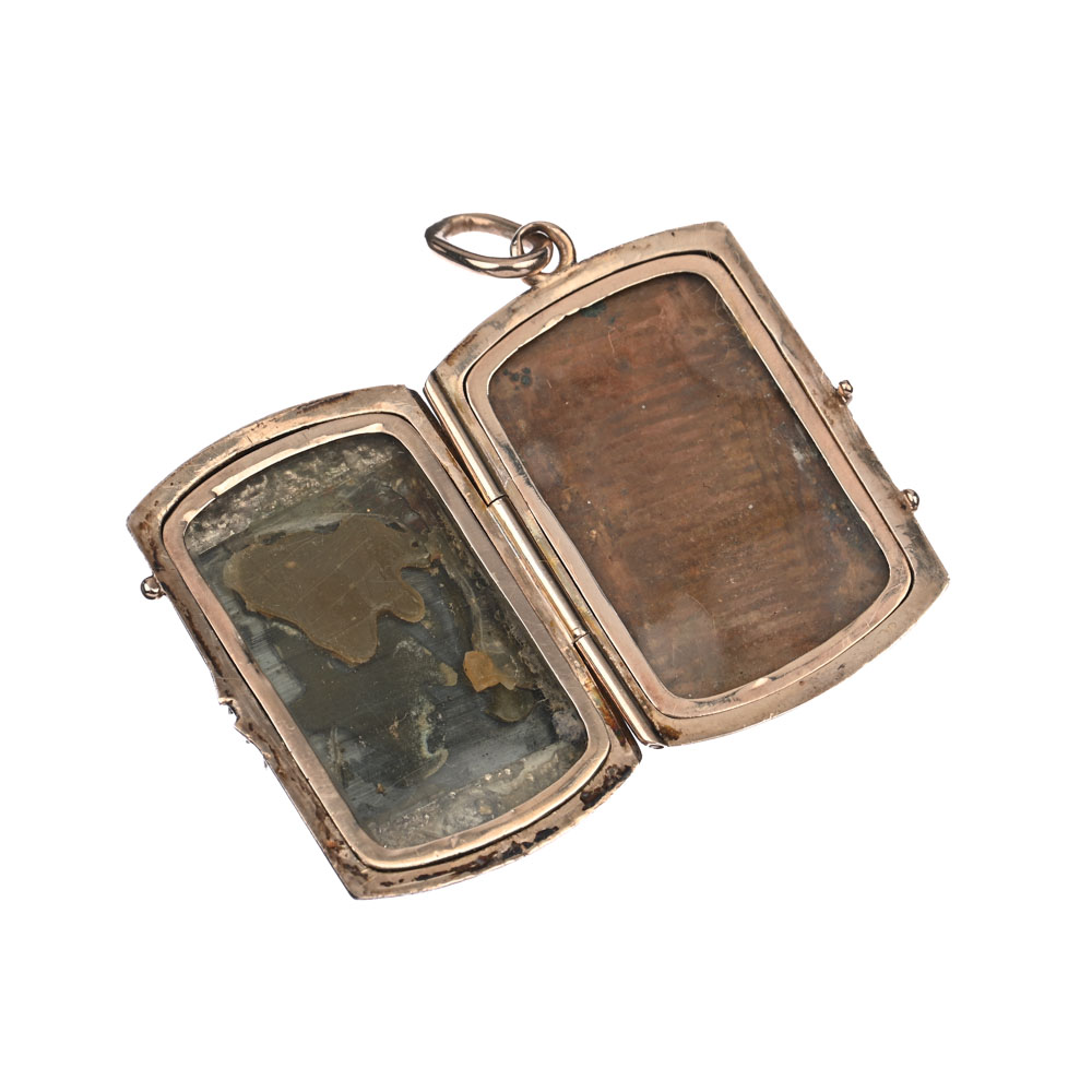 Medaillon, Jet-Gemme, G585 ca. 16,6 g.
