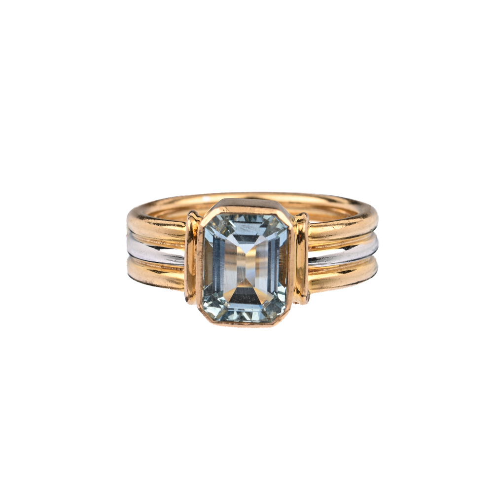 Aquamarin-Ring, ca. 2,5 ct, BiC750 ca.9,9 g, Ringweite 55 Aquamarin-Ring, ca. 2,5 ct, BiC750 ca.9,9 g, Ringweite 55