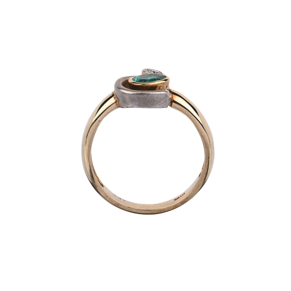 Ring, Paraibaturmalin (Brasilien) ca. 0,59 ct, Brillant 0,07 ct, BiC585 ca. 5,5 g, Ringweite 60