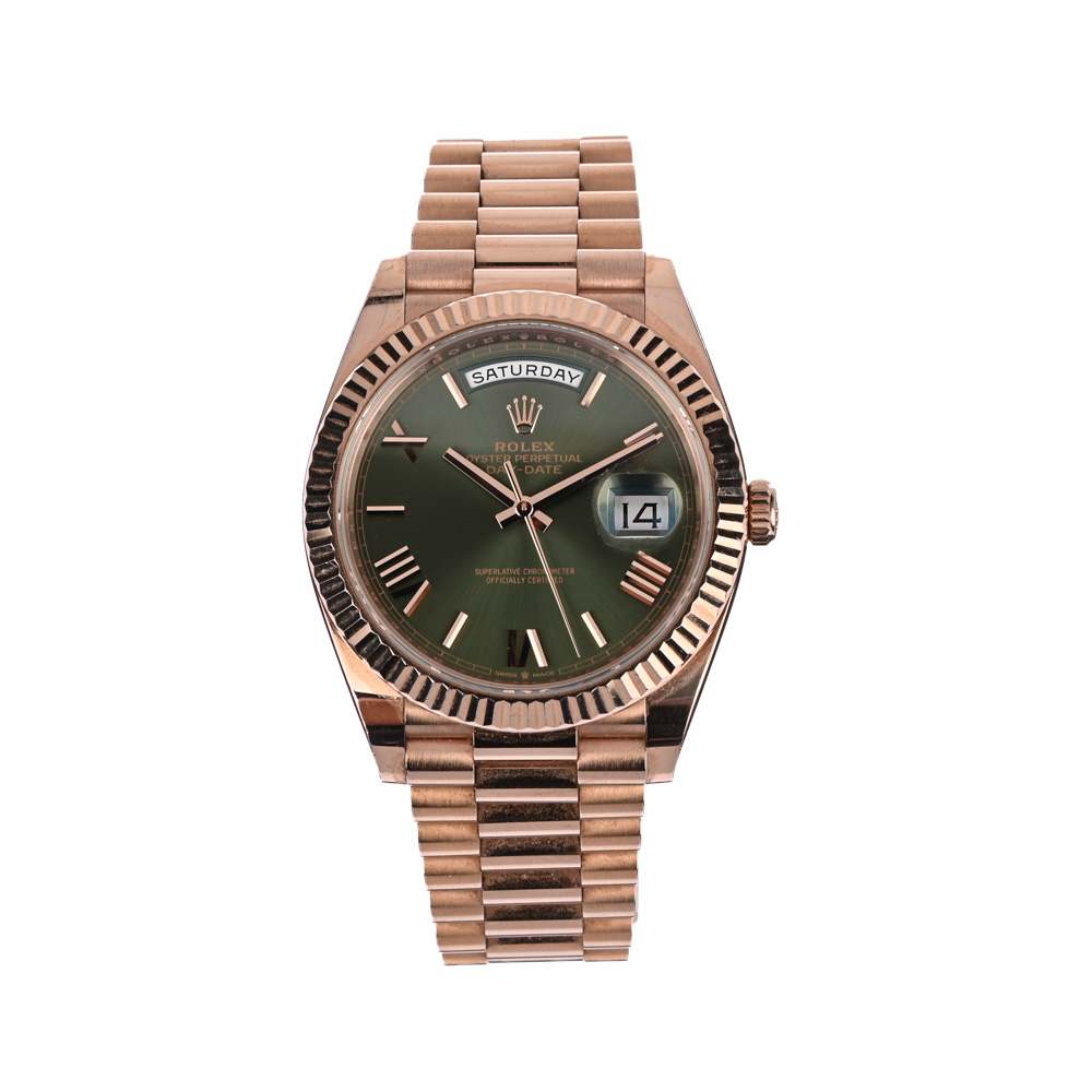 1 Rolex Day-Date 40 Everose, olivgr. Ziffernbl., Ref: 228235
