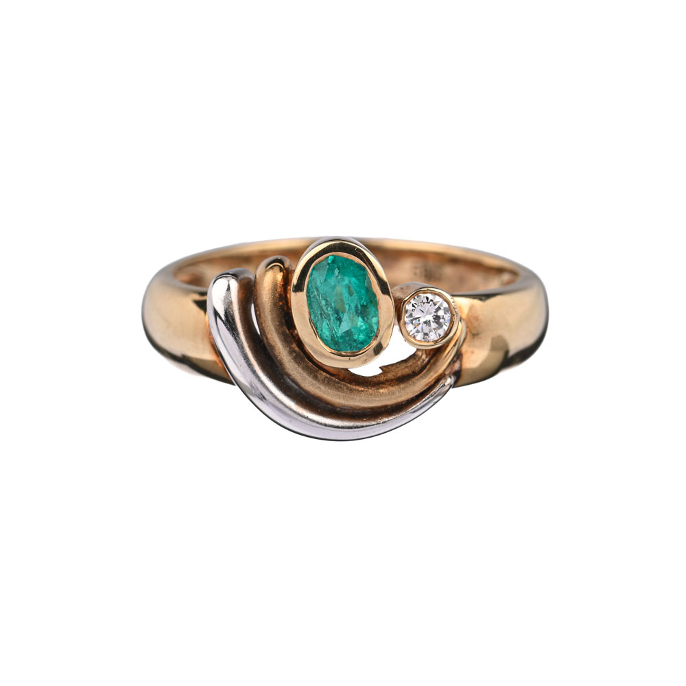 Ring, Paraibaturmalin (Brasilien) ca. 0,44 ct, Brillant ca. 0,07 ct, BiC585, ca. 5,4 g, Ringweite 56