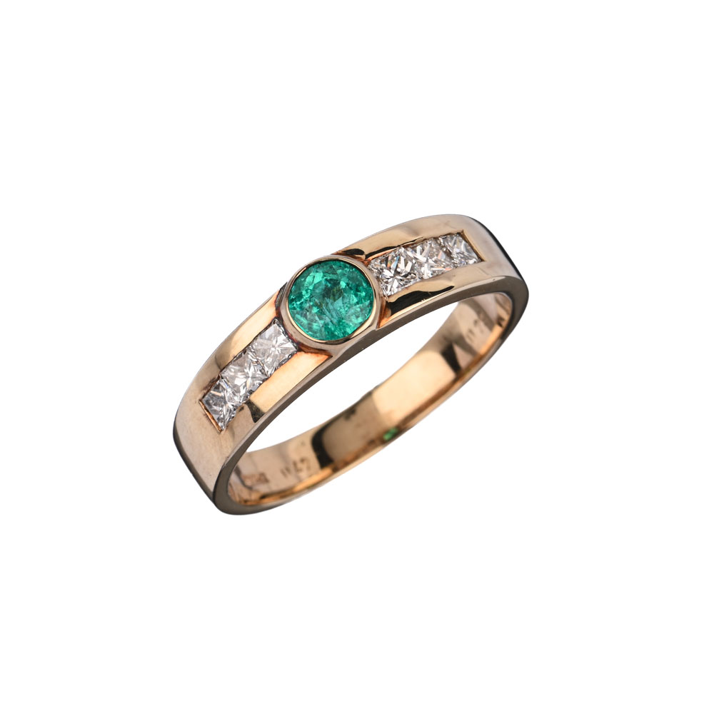 Ring, Paraibaturmalin (Brasilien) 0,29 ct, 6 Diamanten im Prinzessschliff 0,42 ct (Vvs), 585er Gold, ca. 4,0 g, Ringweite 54 , Handarbeit Ring, Paraibaturmalin (Brasilien) 0,29 ct, 6 Diamanten im Prinzessschliff 0,42 ct (Vvs), 585er Gold, ca. 4,0 g, Ringweite 54 , Handarbeit